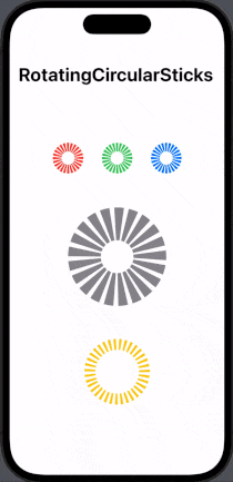 RotatingCircularSticksLoader SwiftUI